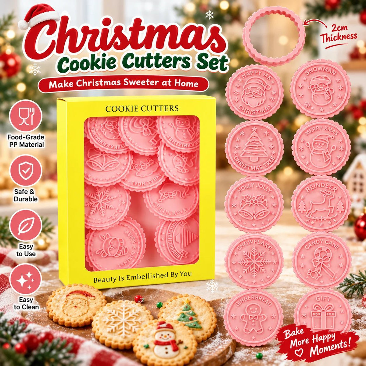 🍪 Create Festive Christmas Cookies in One Easy Press 🎄