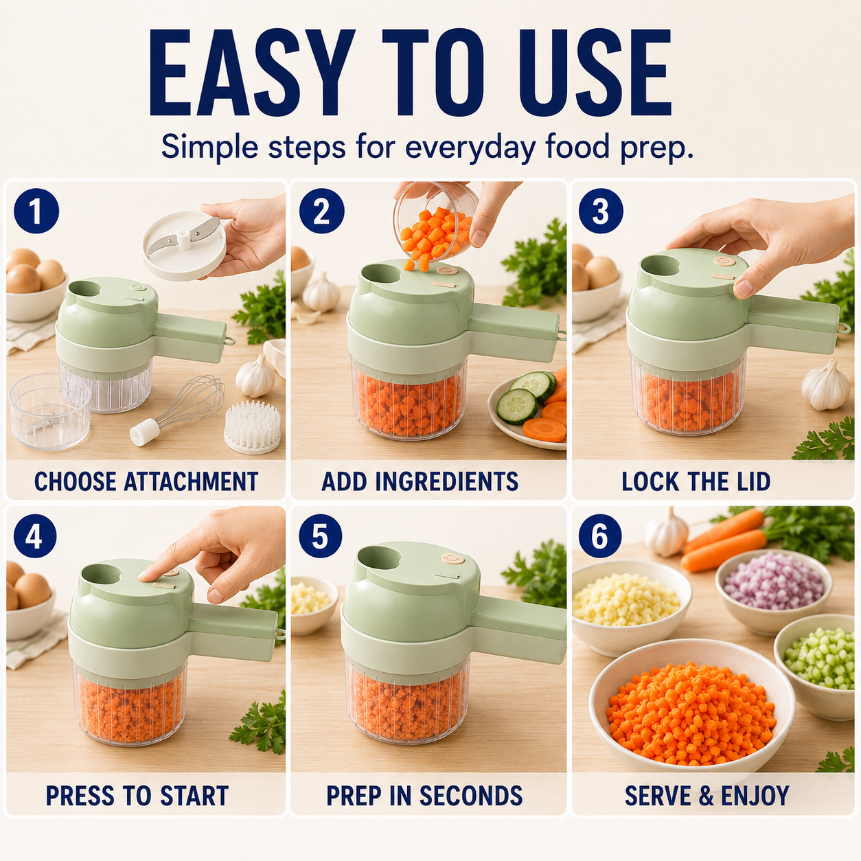 🔥50% OFF TODAY🔥4-in-1 Prep Power That Fits in Your Hand
