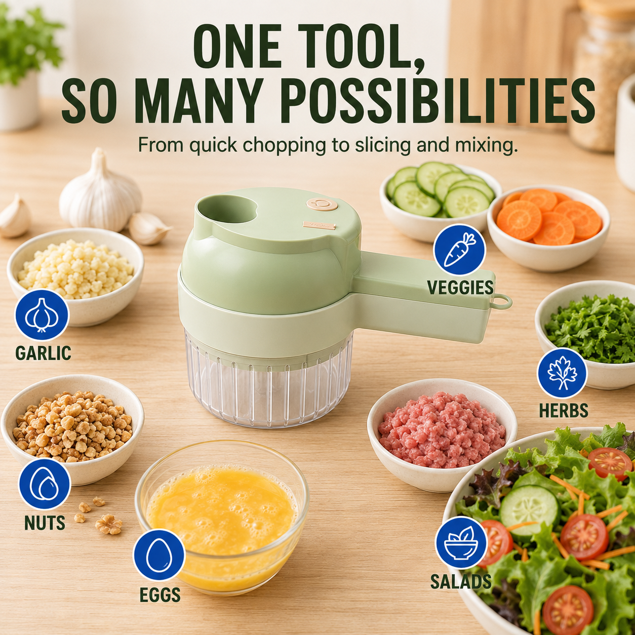 🔥50% OFF TODAY🔥4-in-1 Prep Power That Fits in Your Hand