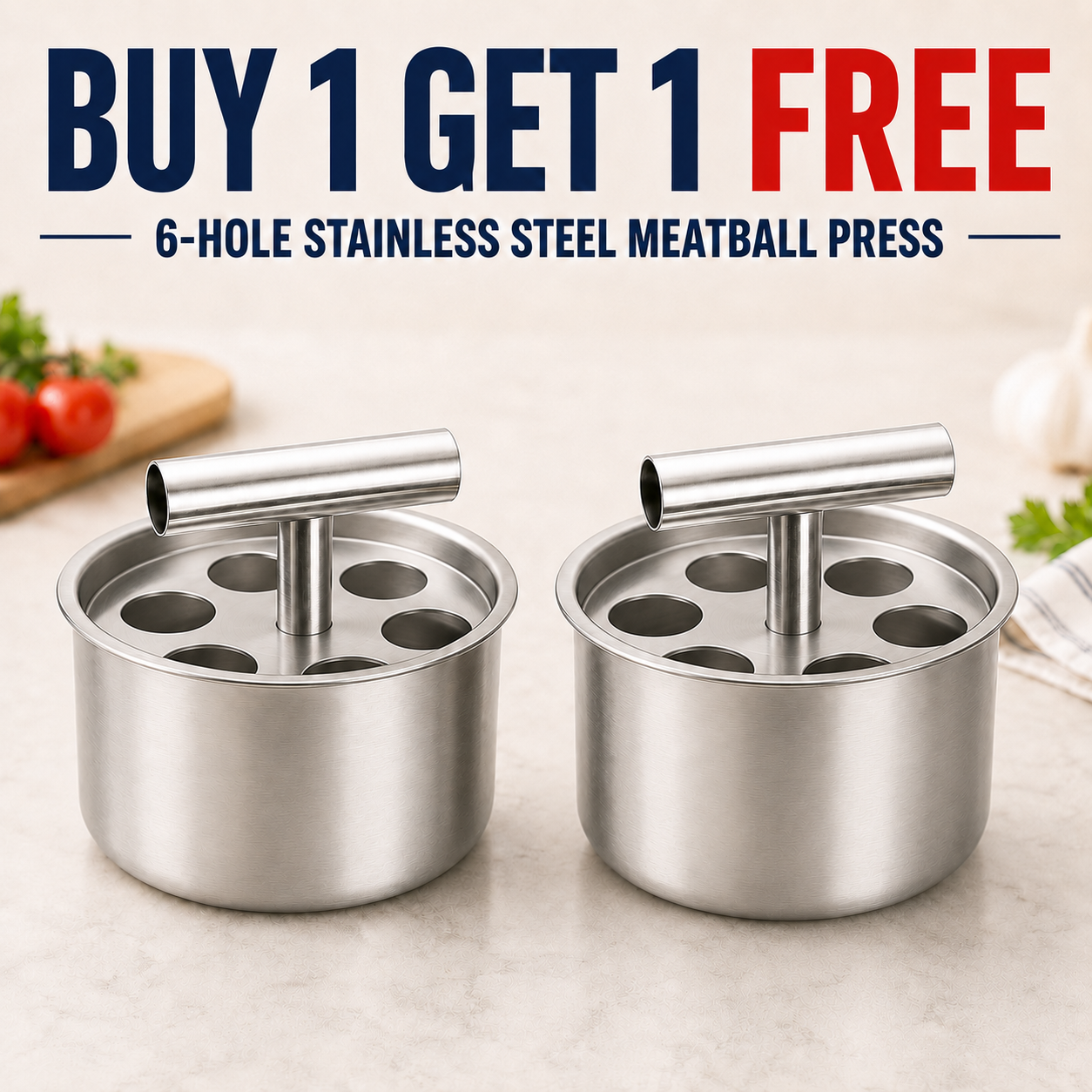 🔥Limited Time Buy One Get One Free!🔥Stainless Steel Meatball Press.