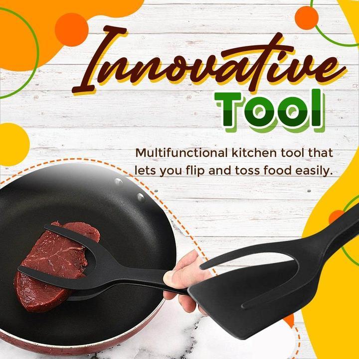 🎁Buy one, get one free -Silicone 2-in-1 Grip and Flip Kitchen Tongs – Heat Resistant & Scratch Free