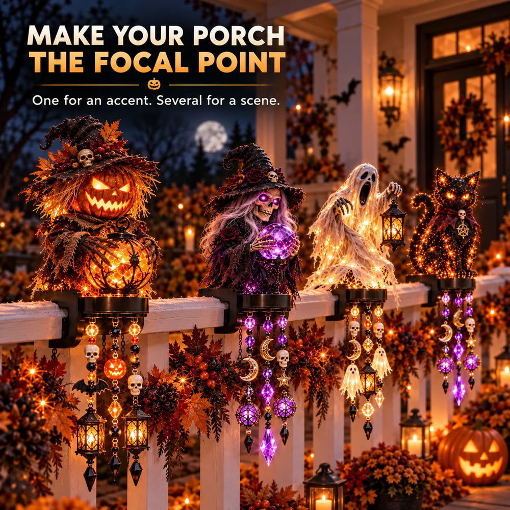 Four Halloween characters displayed together; each character sold individually