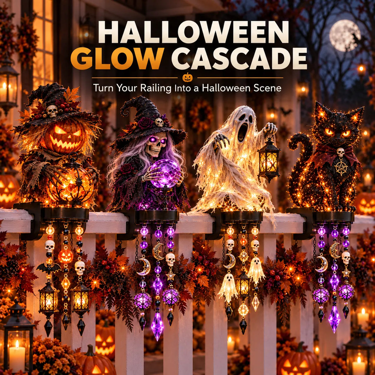 🎃 Halloween Glow Cascade Railing Lights