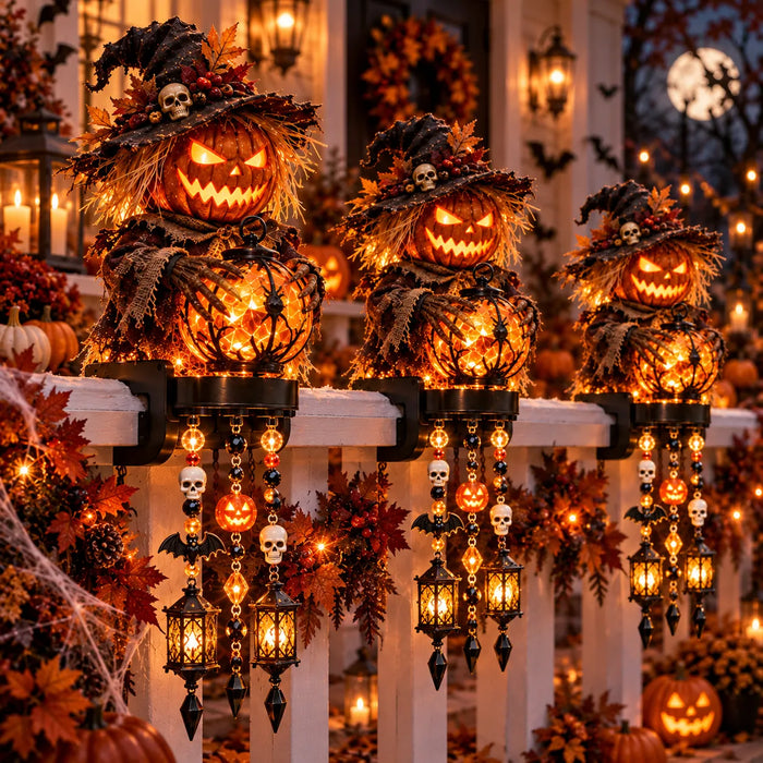 Pumpkin Scarecrow display inspiration showing multiple units