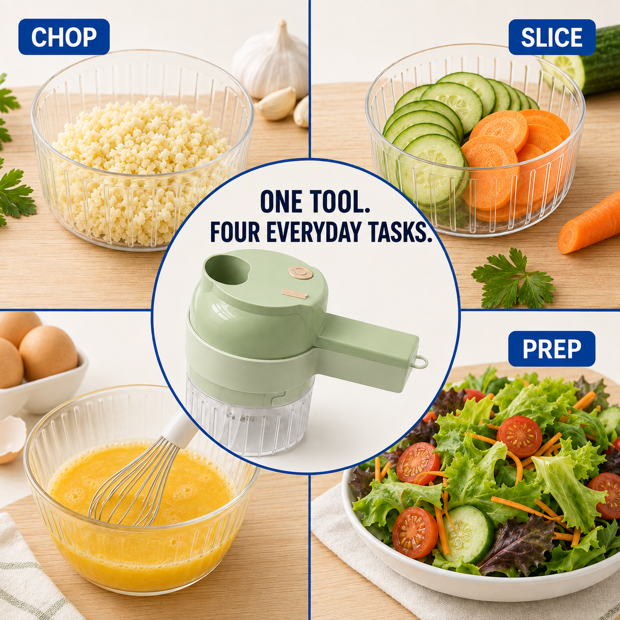 🔥50% OFF TODAY🔥4-in-1 Prep Power That Fits in Your Hand