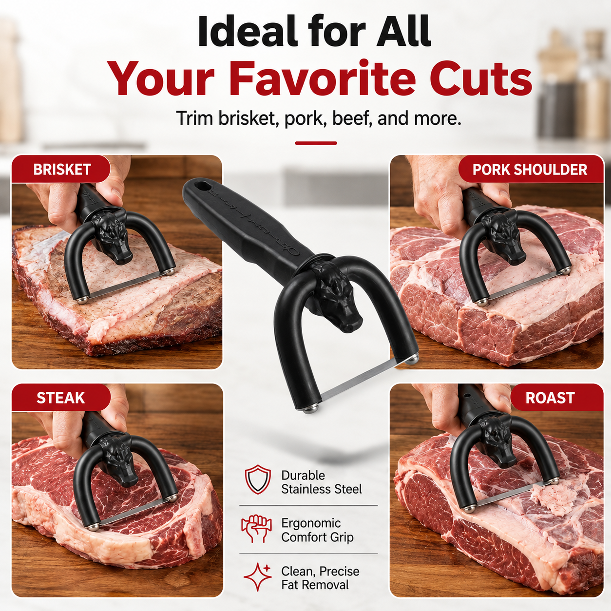 🥩 Handheld Fat Trimmer — Faster, Cleaner Meat Prep