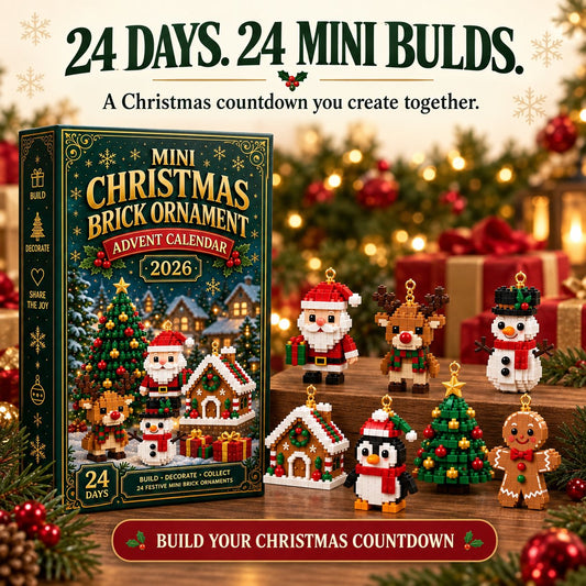 [50% OFF] 🎄24-Day Mini Christmas Brick Ornament Advent Calendar | 24 Unique Buildable Holiday Ornaments to Create, Hang & Keep 🧱