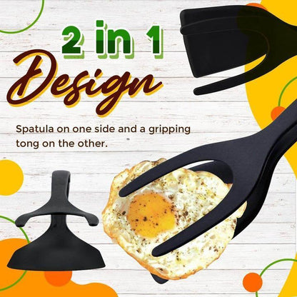 🎁Buy one, get one free -Silicone 2-in-1 Grip and Flip Kitchen Tongs – Heat Resistant & Scratch Free