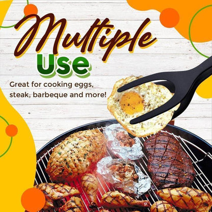 🎁Buy one, get one free -Silicone 2-in-1 Grip and Flip Kitchen Tongs – Heat Resistant & Scratch Free