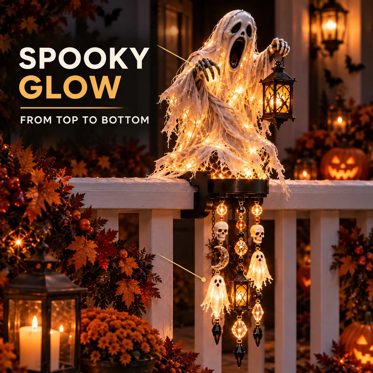 🎃 Halloween Glow Cascade Railing Lights