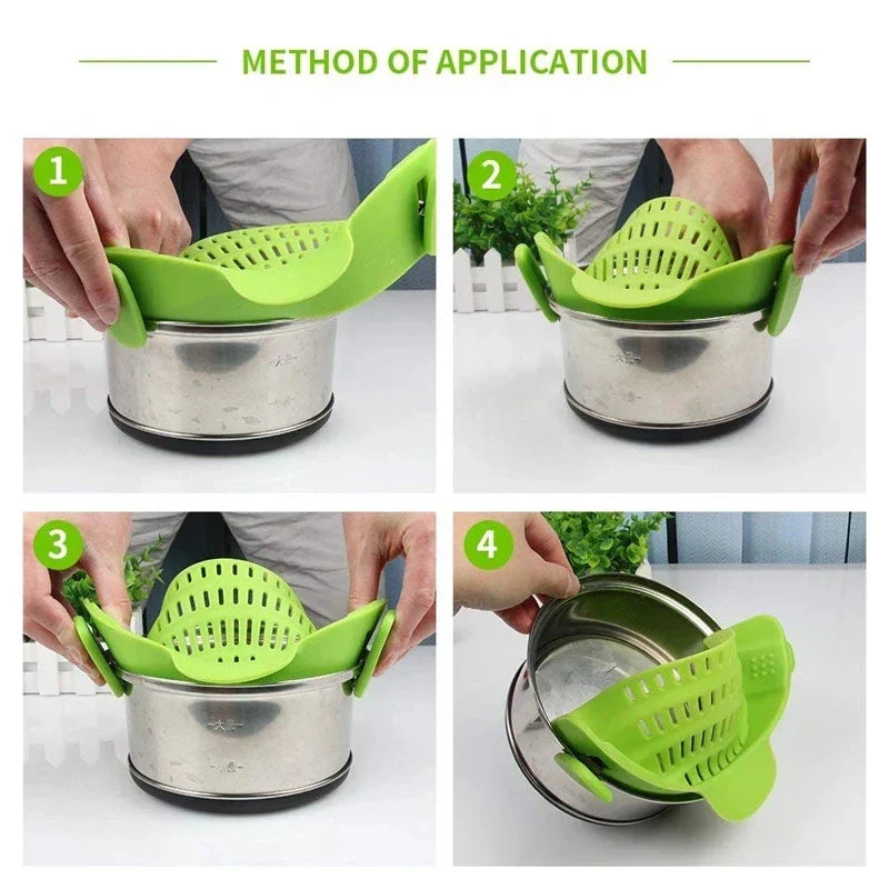 Universal Clip-On Silicone Strainer